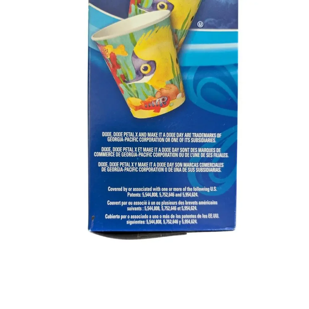 VTG Dixie 5 oz Paper Bath Cups Tropical Fantasy Fish Discontinued Disposable